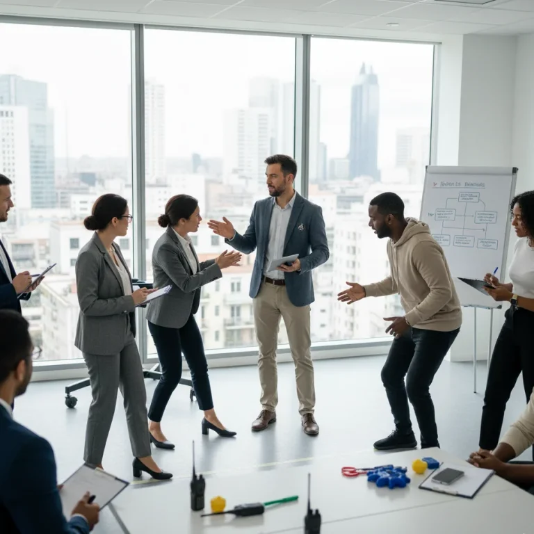 Formation gestion de conflit à Rennes : mise en situation face à une personne agressive, avec gestion de la distance de sécurité.