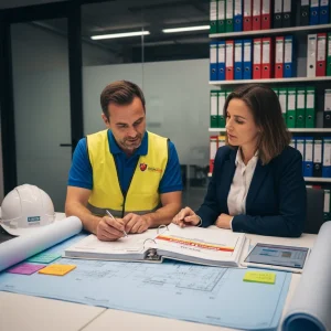 Rédaction d'une notice de sécurité incendie conforme SDIS par le bureau d'étude Sigmaxis pour un dossier de Permis de Construire (PC) à Rennes.